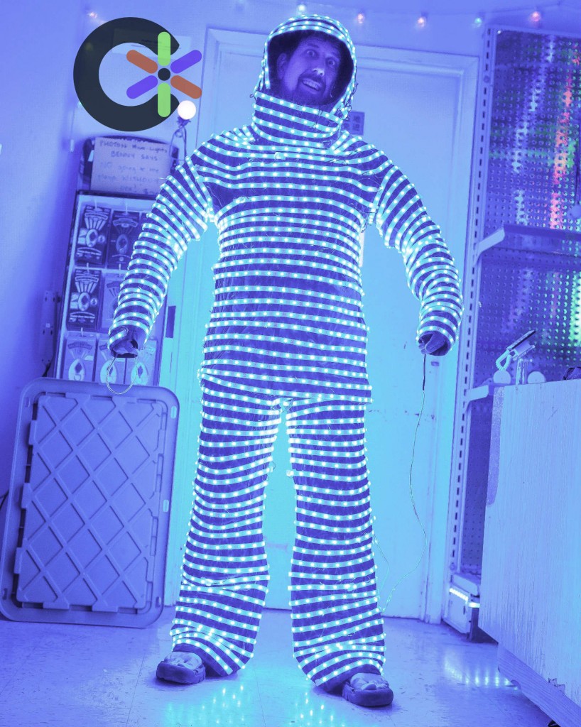 Benny in our custom made LED Light Suit
